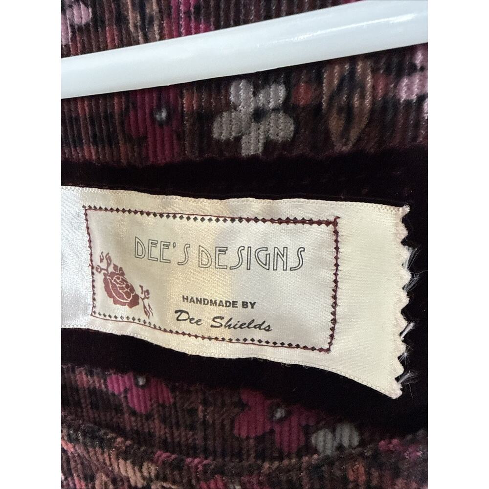 Dee's Design Handmade Dress Velour Velvet Corduroy Jumper Dee Shields Maroon - Picture 3 of 9